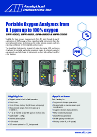 Thumbnail of document Data Sheet - GPR-1100 Oxygen Analyzer